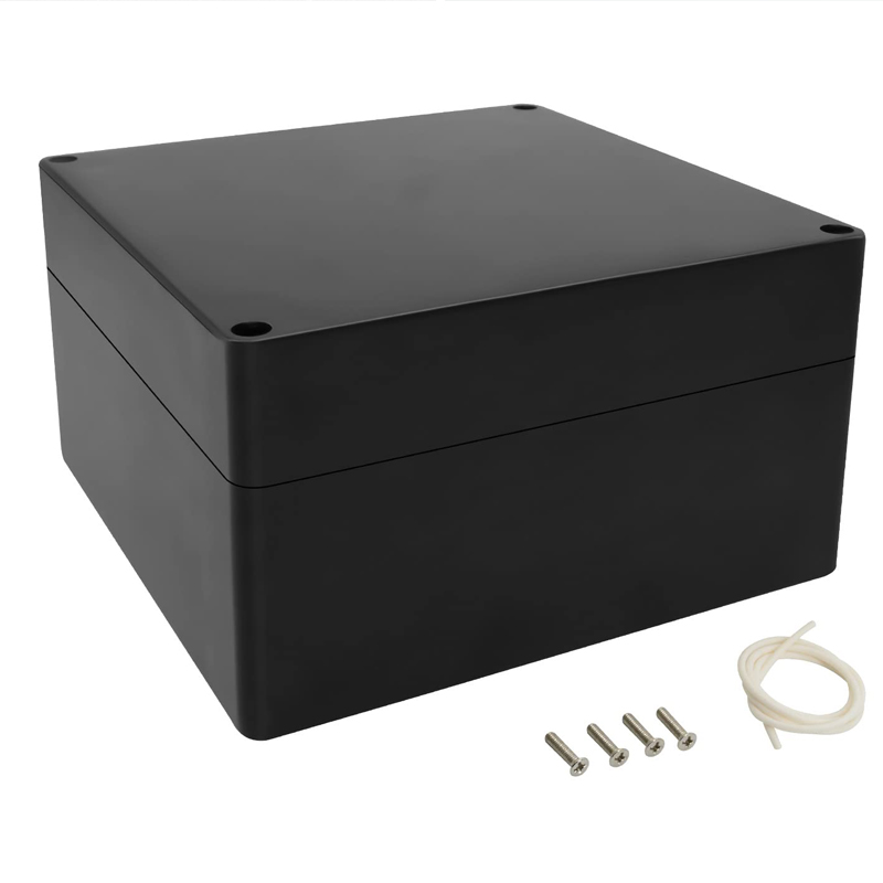 Caja de conexiones eléctricas a prueba de agua IP67, cajas de proyectos de plástico ABS negro, caja de proyectos electrónicos DIY, caja de fuentes de alimentación 290