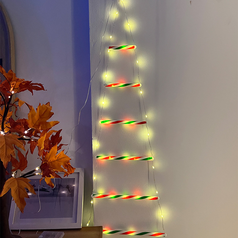 LED Weihnachtsdekorationen Feenlampe LED Leiterlampe mit Klettern Weihnachtsmann Zuhause draussen Weihnachtslicht Neujahr Ornamente s