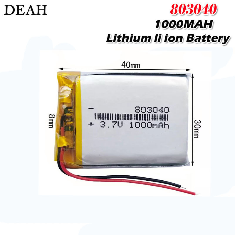 1000 Mah 3.7 V 803040 Lithium Li Polymer Oplaadbare Batterij Voor Elektronische Boek Tablet Speelgoed Mobiele Pocket Vervanging Batterijen