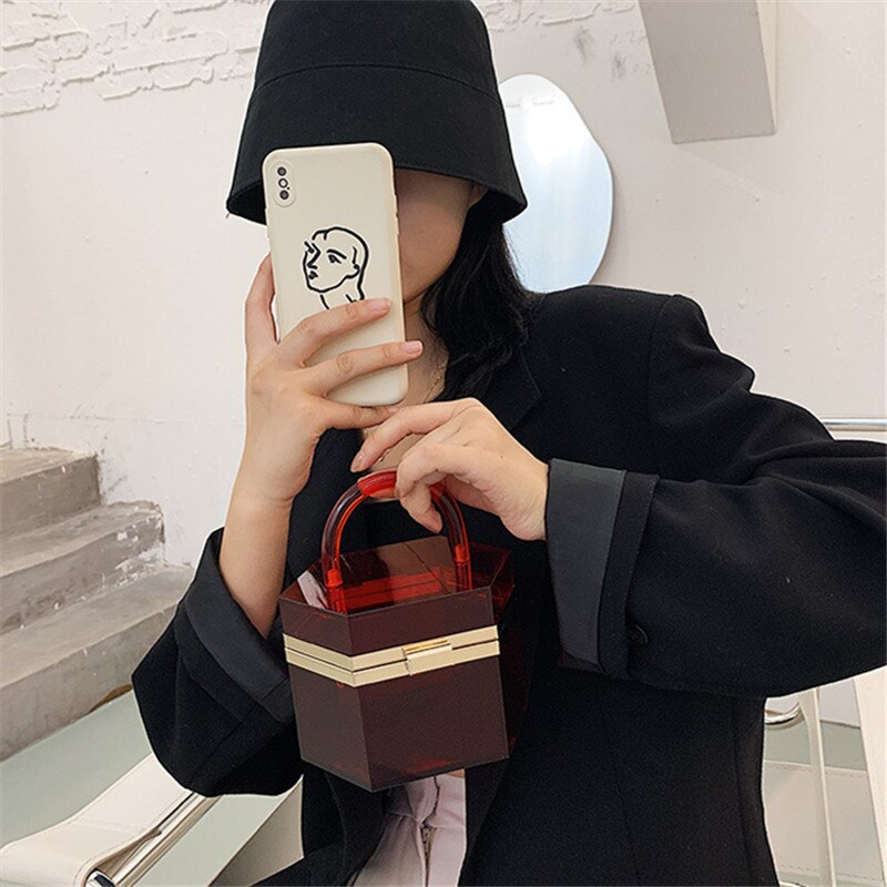 Herbst Und Winter Neue Transparente Handtasche Neue Handtasche Kupplung Partei Abendessen Tasche