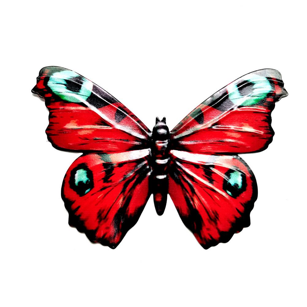 3D Metal Butterfly Decor Inspirational Wall Decor Sculpture: Red