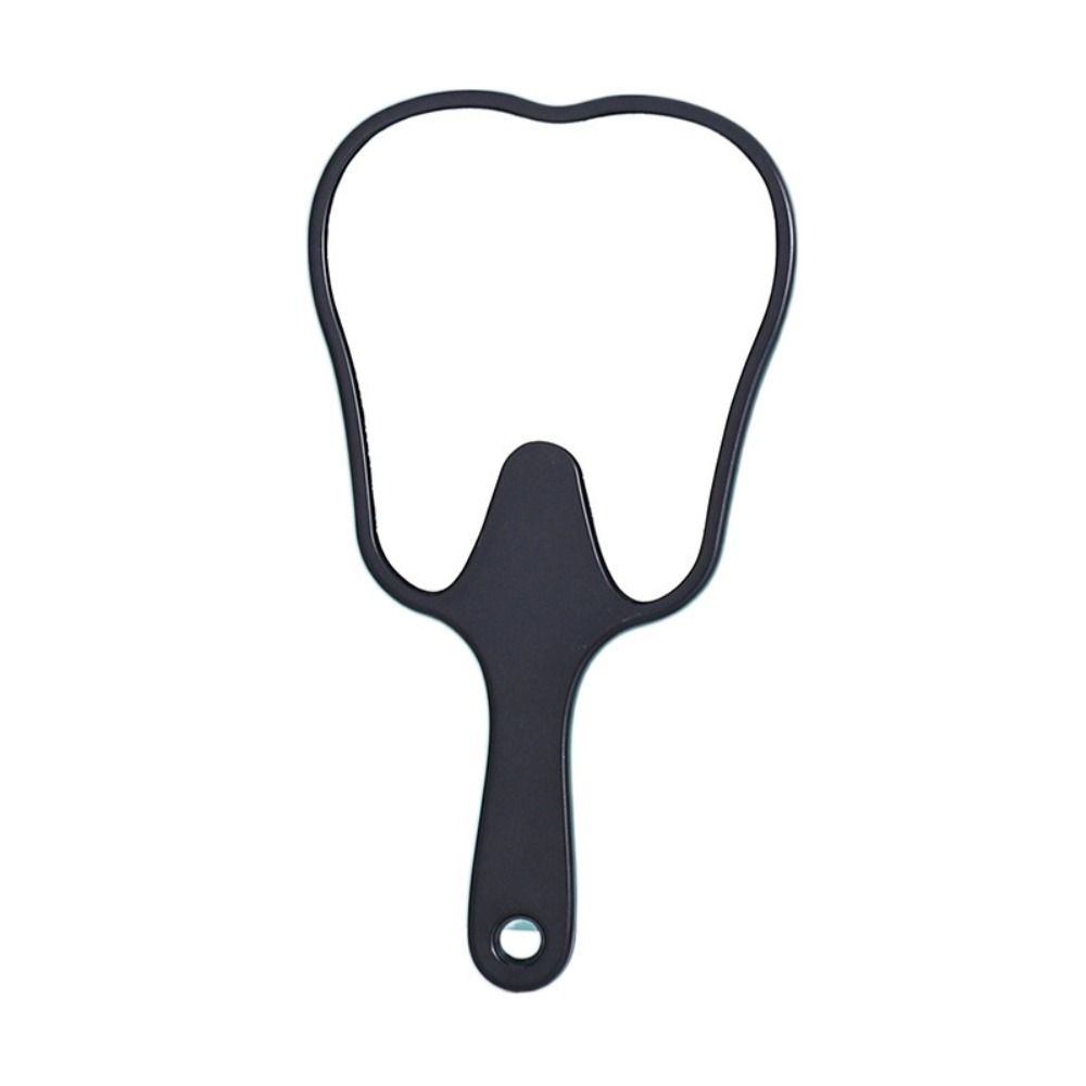 Espelho portátil em forma de dente de plástico para mulheres, durável e leve, de alta definição, espelho de maquiagem portátil mini espelho setorial portátil: Marrom