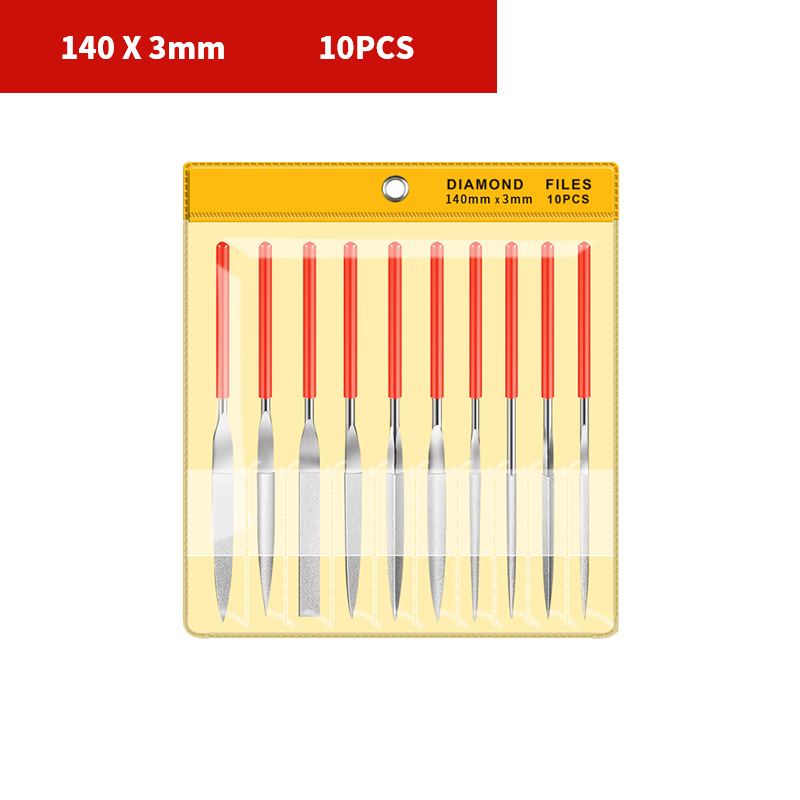 Manual 10 stk diamantfil til let stenmateriale metalslibning multifunktion: 3 x 140mm