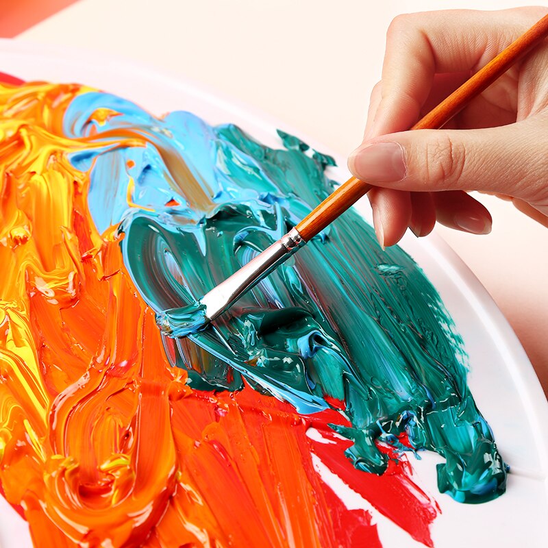 Bograno – palette de couleurs ovales en plastique, petite palette de couleurs aquarelle gouache acrylique, pour débutant, étudiant, enfant et adulte