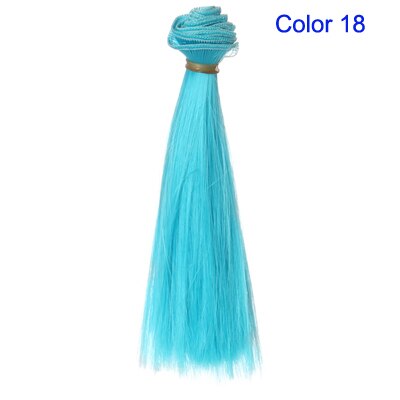 Bjd haar 15 cm * 100 CM blauw groen paars kleur korte rechte haar voor 1/3 1/4 BJD diy pop rechte pruiken: Color 18