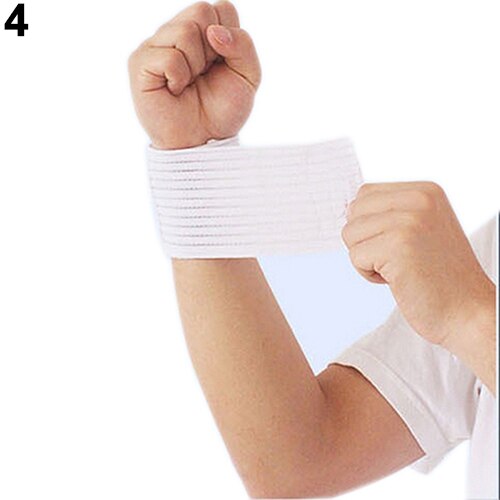 Elastisk bandasje elastisk håndledd ankel albue knestøtte treningsstudio sport bandasje beskyttelse støtte kne håndledd albue ankel støtteputer: Hvit