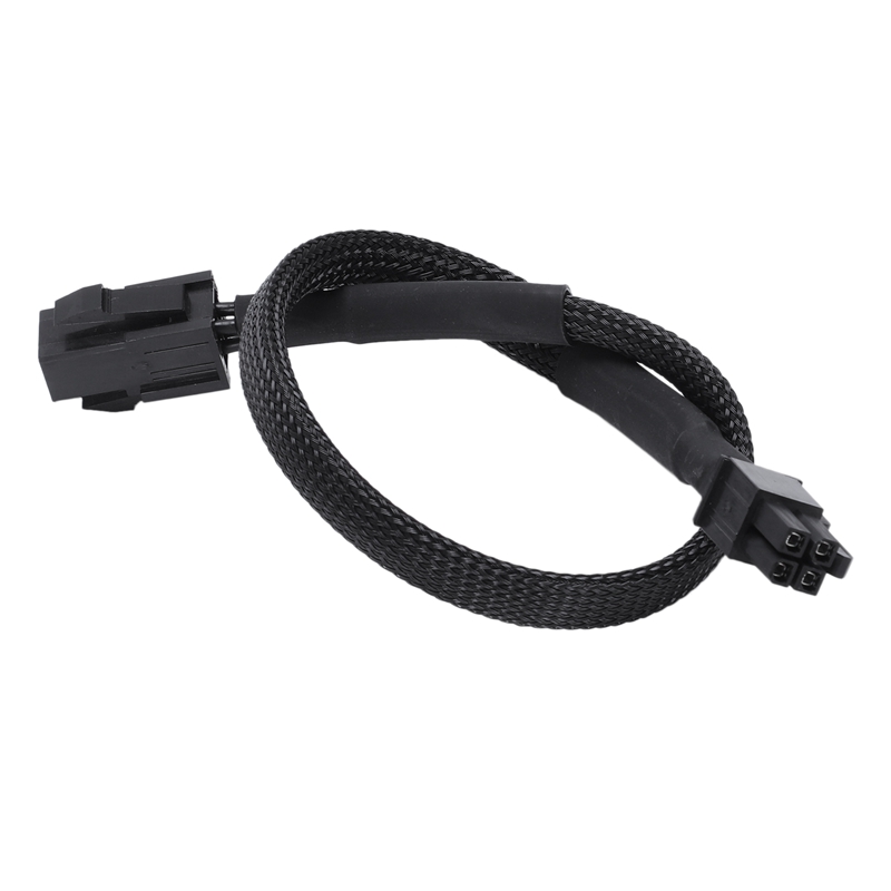 Sleeved ATX 4 Pin P4 Male To ATX P4 Female CPU Power Extension Cable Black