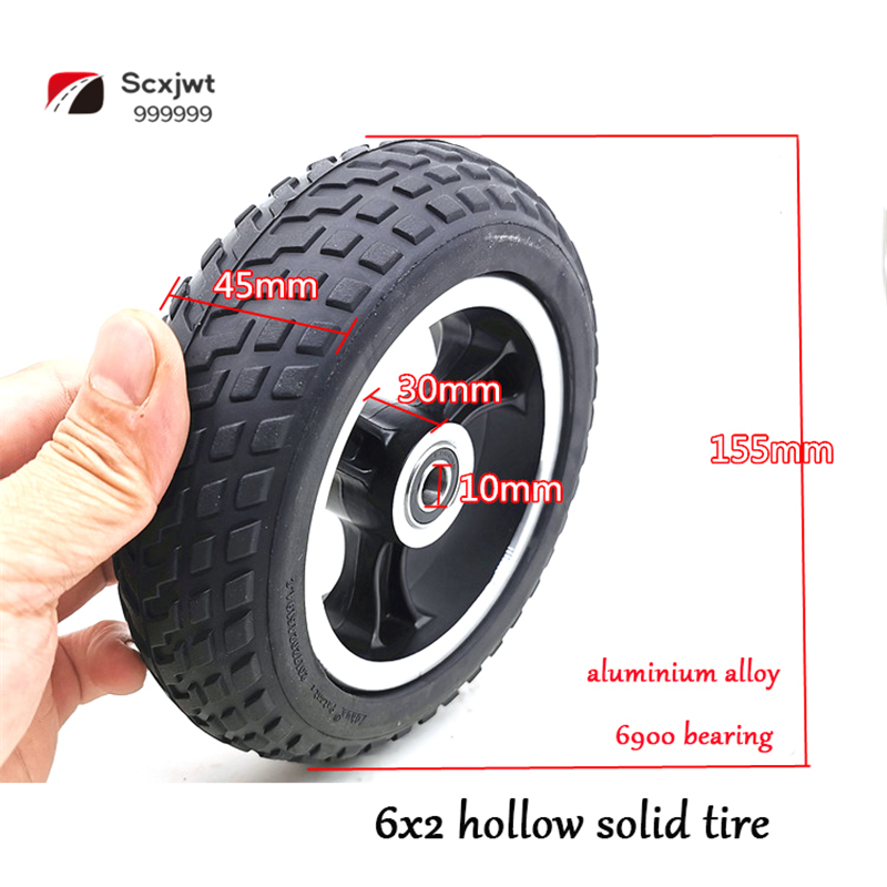 6 Inch Pneumatic Tire 6x2 Inner and Outer Tire Electric Scooter Non Pneumatic Explosion Proof Solid Tire Whole Wheel