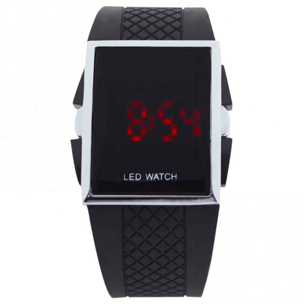Unisex Men's Digital Wrist Watch LED Digital Display Square Case Cool Sports Casual Men Wrist Watch Kids: black