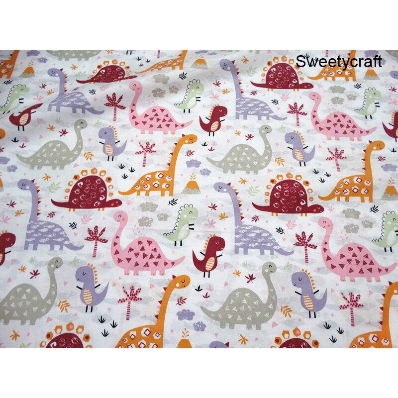 160*100Cm 100% Katoen Stof Gedrukt Dinosaurus Katoen Twill Quilten Doek Voor Diy Naaien Kids Bed Patchwork Doek sheet Stof