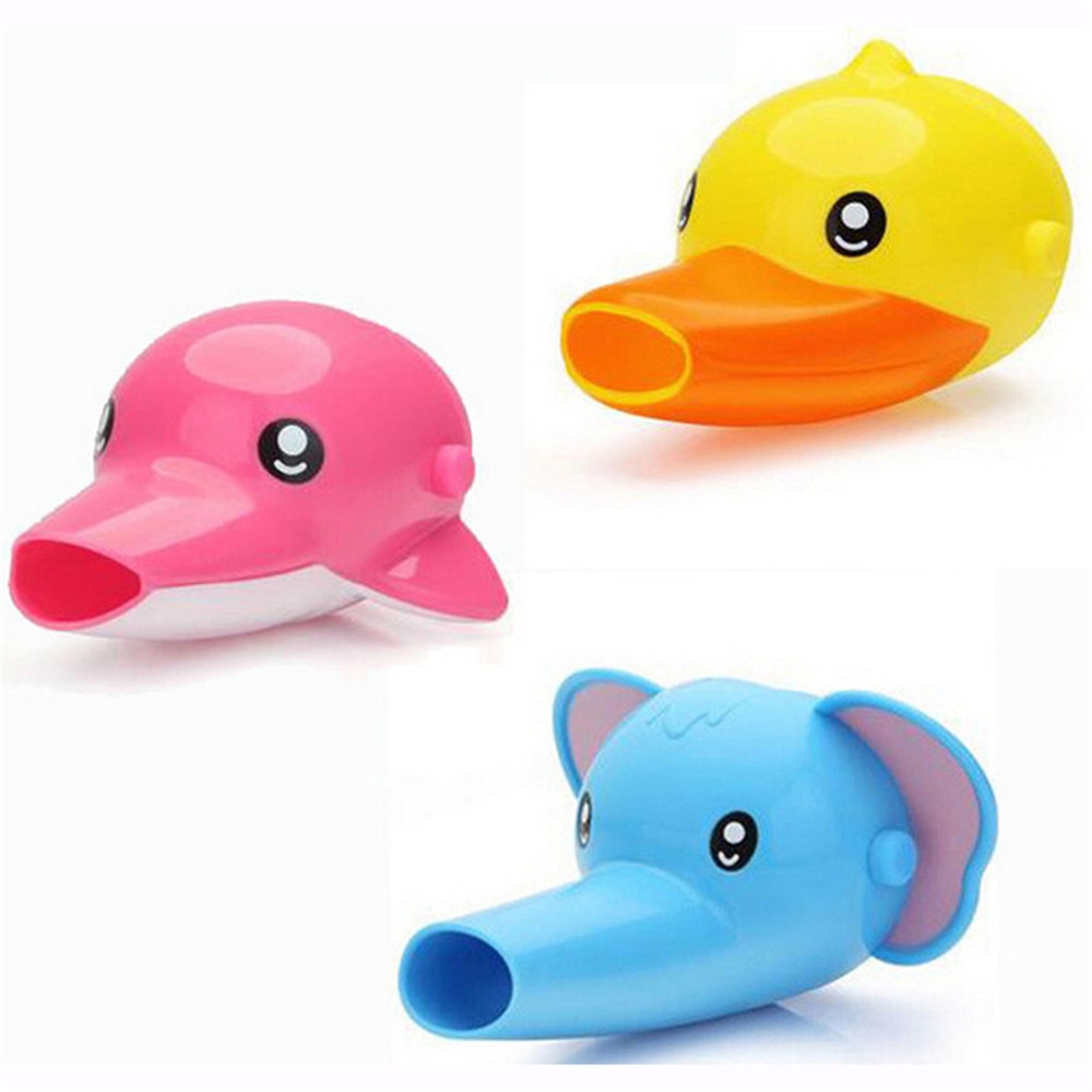 1Pcs Cute Animal Duck Elephant Dolphin Shape Water Faucet Extension Water Tap Extender For Kids Children Hand Washing Bathroom