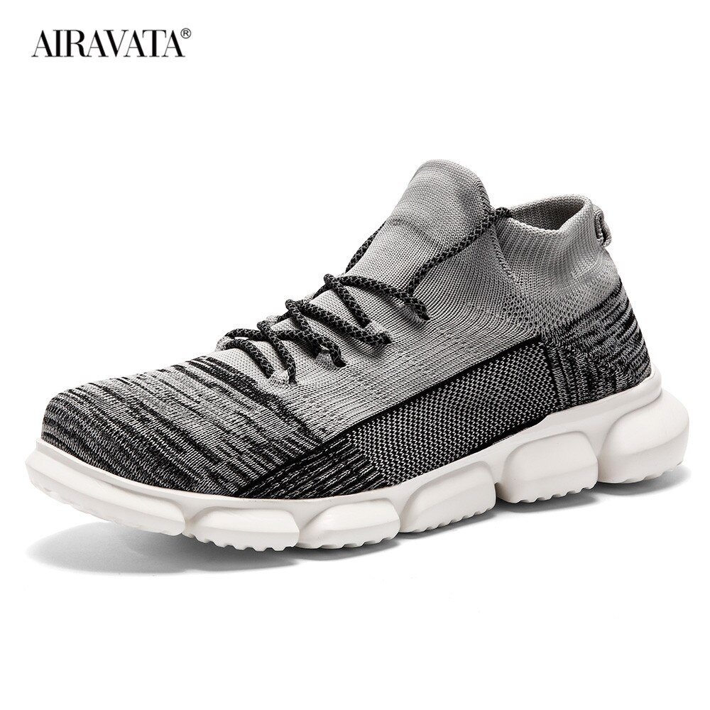 Mew Men's Running Sneakers Summer Flying Weave Soft and Comfortable Sports Leisure Shoes: Gray Color / 40