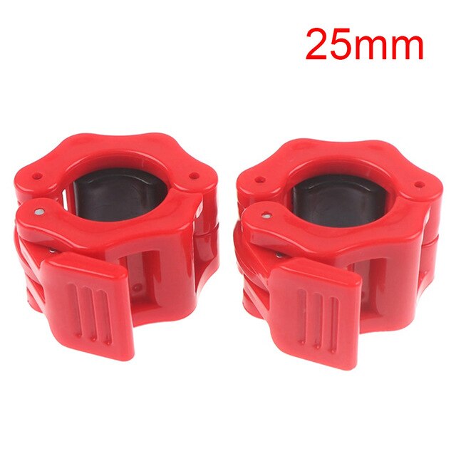 25/28/30mm Weight Lifting Bar Spinlock Collars Barbell Dedicated Collar Lock Fitness Body Building Gym Dumbbell Quick Clips: Red-25MM