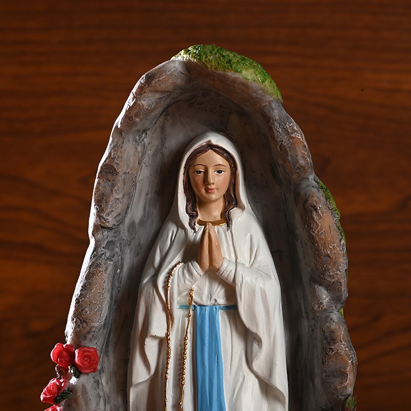 Virgin Mary Statue Hand Painted Resin Crafts Relig... – Grandado