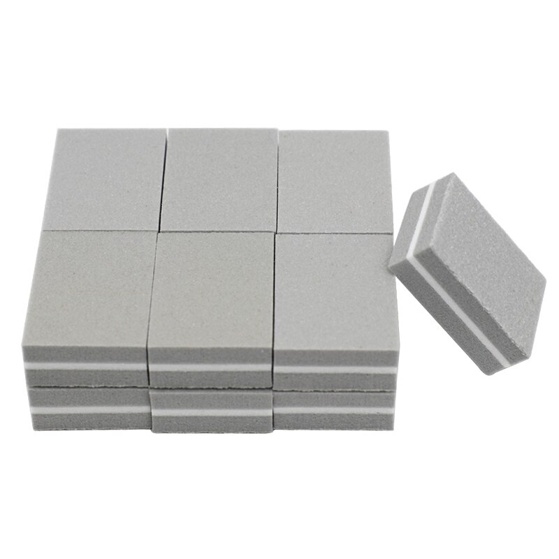 100pcs Mini Nail Buffer Block Sponge Small Nail File Sanding Sandpaper Nail Polish Polisher Nail Art Files Double Side Manicure: gray