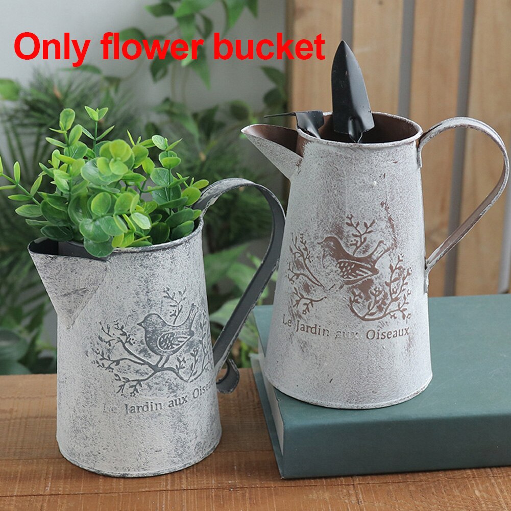 Bloem Emmer Winkel Ornamenten Home Tuin Accessoires Pastorale Stijl Decoratie Vazen Ijzeren Plaat Gieter Barrel Holder Craft