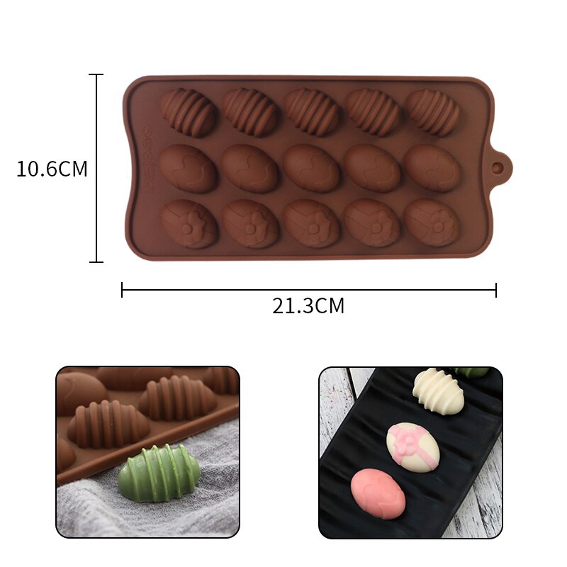 6 Holte Paasei Vormige Siliconen Bakvorm 3D Cakevorm Muffin Chocolade Cookie Bakvorm Pan Ice Maker Mould: 22x10.5x1.5cm