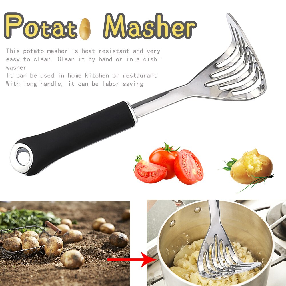 Broyeur de légumes, de fruits et de boue, presse-purée ergonomique en acier inoxydable, ustensile de cuisine pour jus et cuisson lisse, presse-purée, accessoire