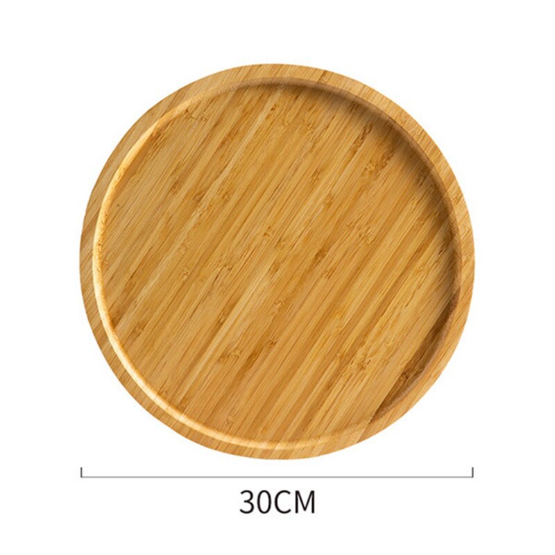 Bamboe Ronde Opbergbak Gebak Servies Eco Vriendelijk Houten Palletbord Keukengereedschap Theeblad Huisdecoratie 2024: WHITE