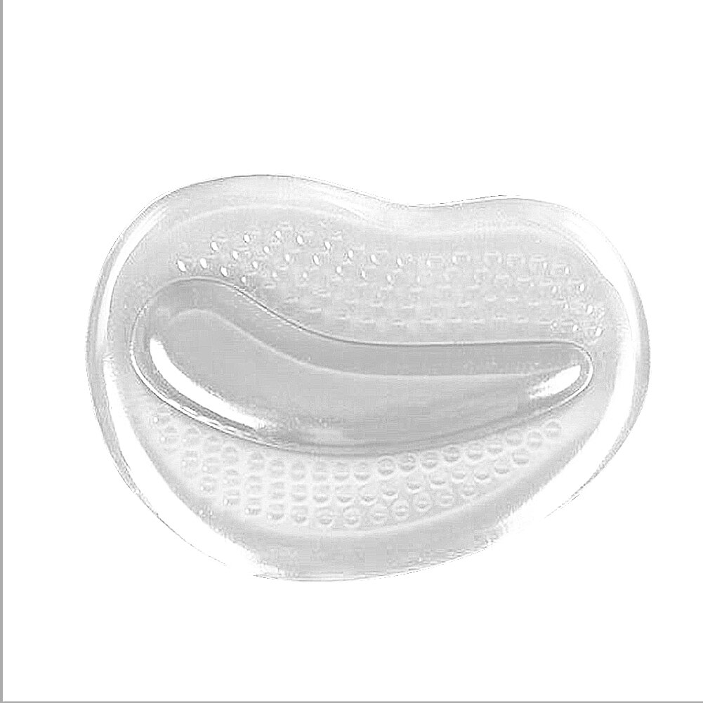 1 par gel indlæg silikone forfodspuder indlægssåler gel indlæg massager anti-skrid smertestillende sandaler hvid rød sko tilbehør: Gennemsigtig