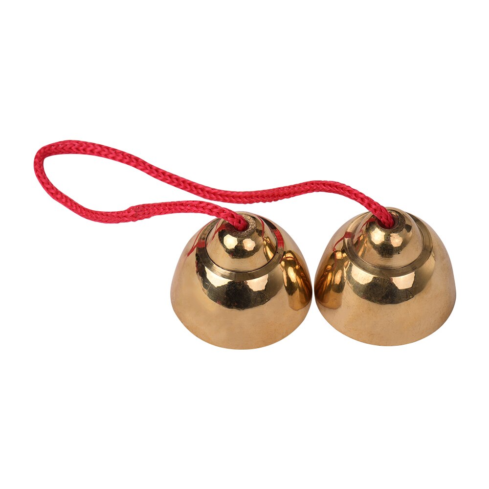 1 Pair Metal Bell Percussion Knocking Bells Musical Instrument Rhythm Toy Golden Percussion Instrument