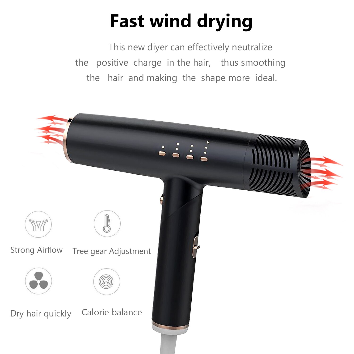 Multifunctional Hair Dryer Radiation Free Ionic Infrared Ceramic Low Noise Compact Blow Strong Wind Salon Dryer Hairdryer