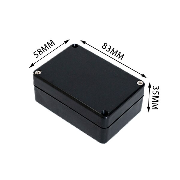 Black Box Outdoor Waterproof Case Plastic Box Electronic Project Case Instrument Waterproof Junction Box Housing: 83-58-35