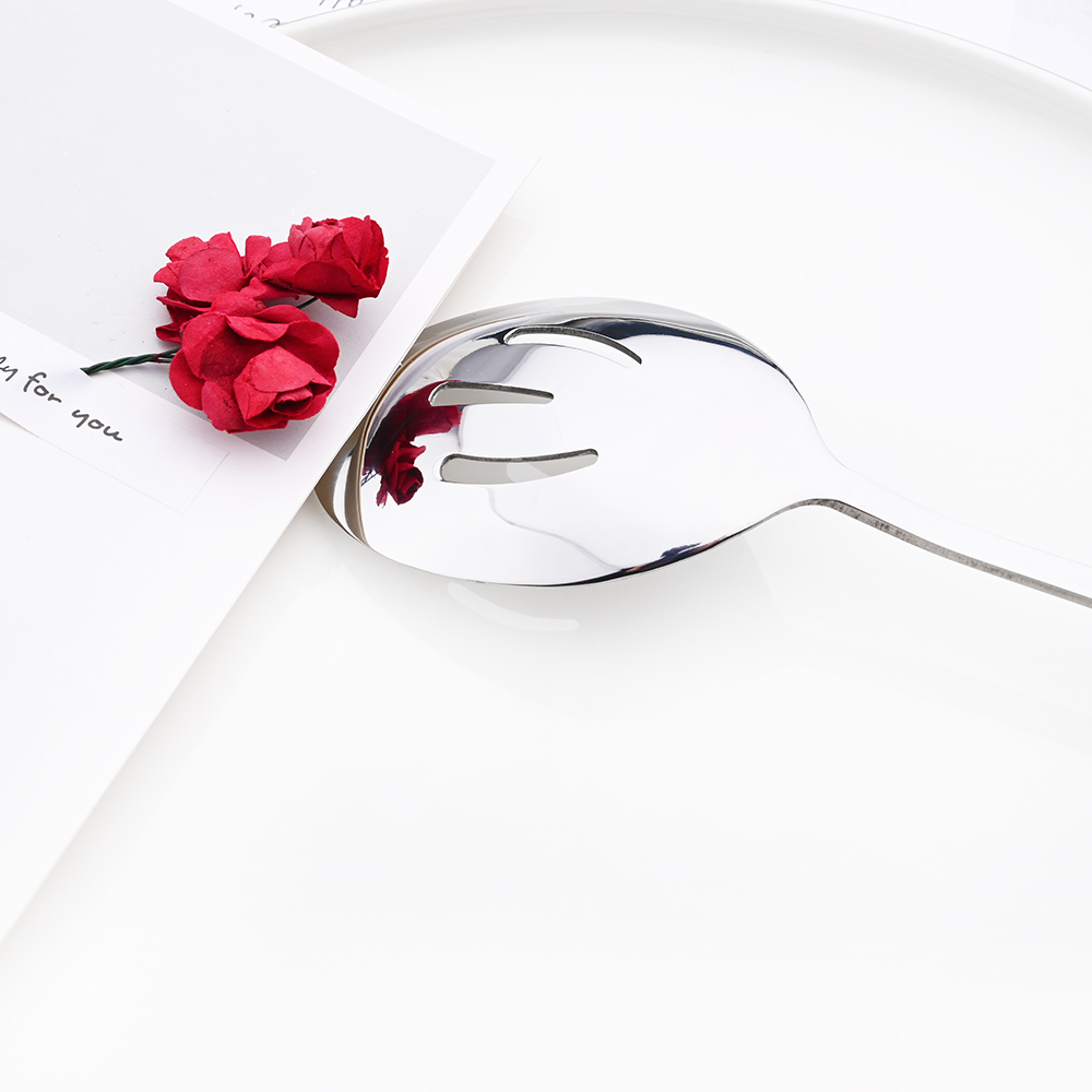 Drmfiy Rainbow Dinnerware Set 4Pcs Service Colander Spoons Stainless Steel Set Buffet Dinner Restaurant Banquet Tableware Set