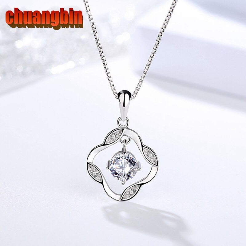 Genuine S925 sterling silver Women's Cute pendants zircon Korean micro-set pendants jewelry