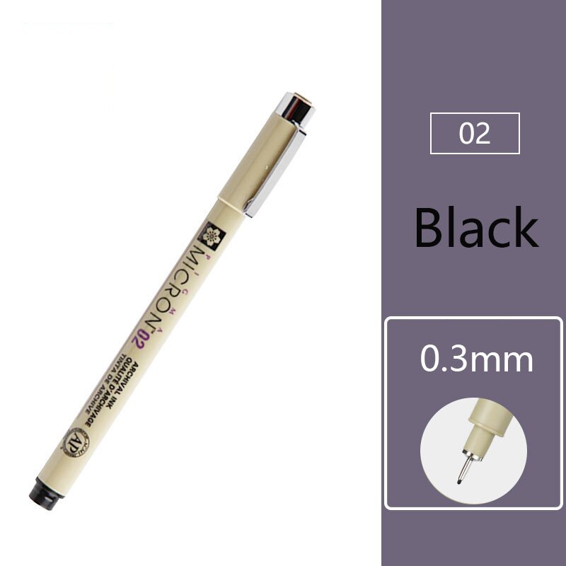Waterproof Sketch Micron Comics Art Marker Pen Pigment Liner Water Based Drawing Handwriting School Office Japanese Stationery: 02