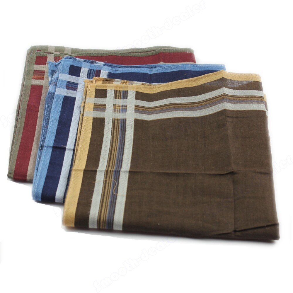 S-home Men's Classic Plaid Handkerchief Comfort Soft Cotton Blend 40*40cm MAR20: Default Title