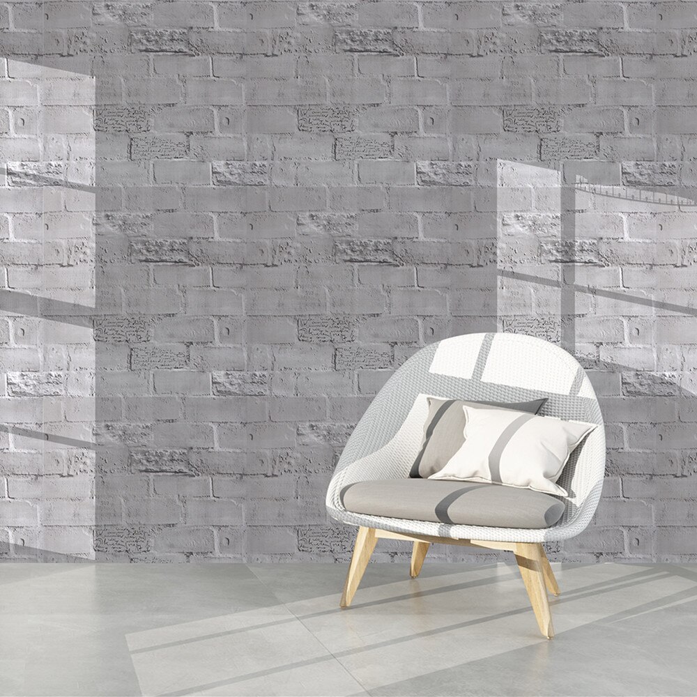 3d tredimensionelle murstensmønster selvklæbende grå mursten bar væg renovering baggrund kultur mursten vandtæt wallsticker