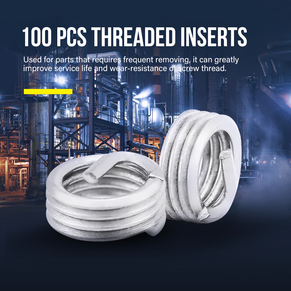 100pcs Set Stainless Steel Coiled Wire Helical Scr... – Vicedeal
