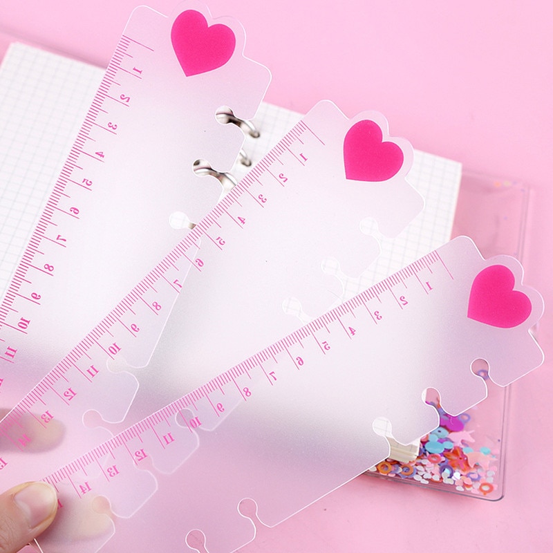 2 uds regla bonita para 6 agujeros cuaderno con espiral y hojas sueltas índice marcapáginas regla Loose-Leaf de la página de accesorios para cuadernos