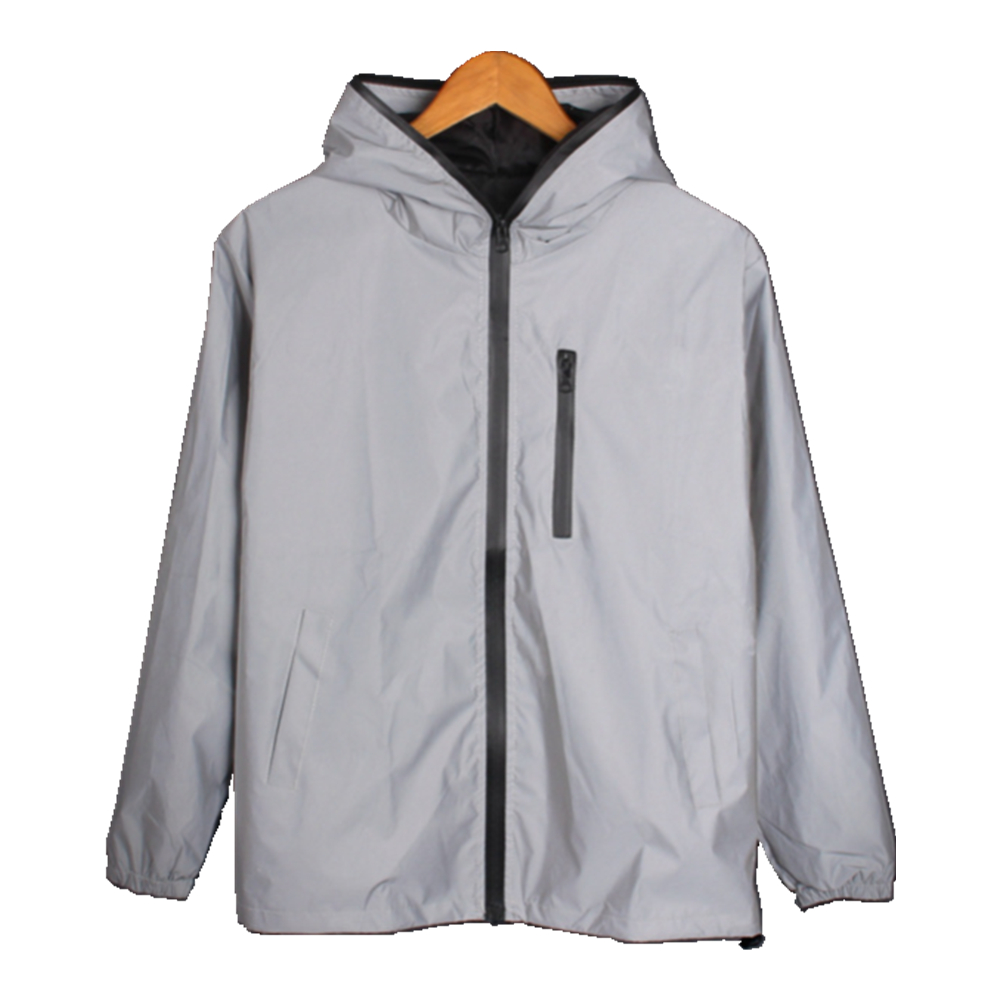 Refleksjakke sykkeljakker herre frakker vår høst hettegenser vindjakke sykkel myk vindtett vanntett jakke: Xl