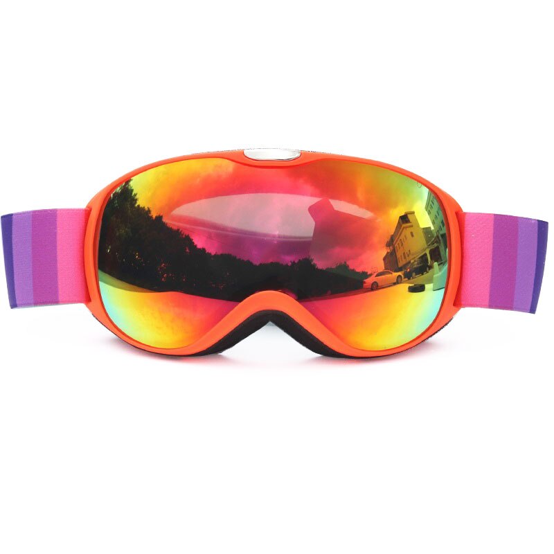 Gafas de esquí de doble lente para niños, lentes protectoras antiniebla UV400 para deportes al aire libre, esquí, Snowboard y nieve: Orange Frame