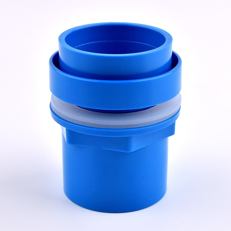 20/25/32/40/50mm PVC Pipe Aquarium Inlet Outlet Drainage Connector Home Garden DIY Shrimp Nano Water Supply Butt Fish Tank Joint: inner dia 50mm / 1pc blue