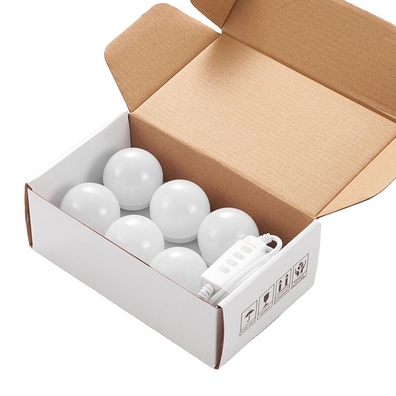 Hollywood Style LED Bulbs Vanity Makeup Dressing Table USB Mirror Lights Kit: 6PCS