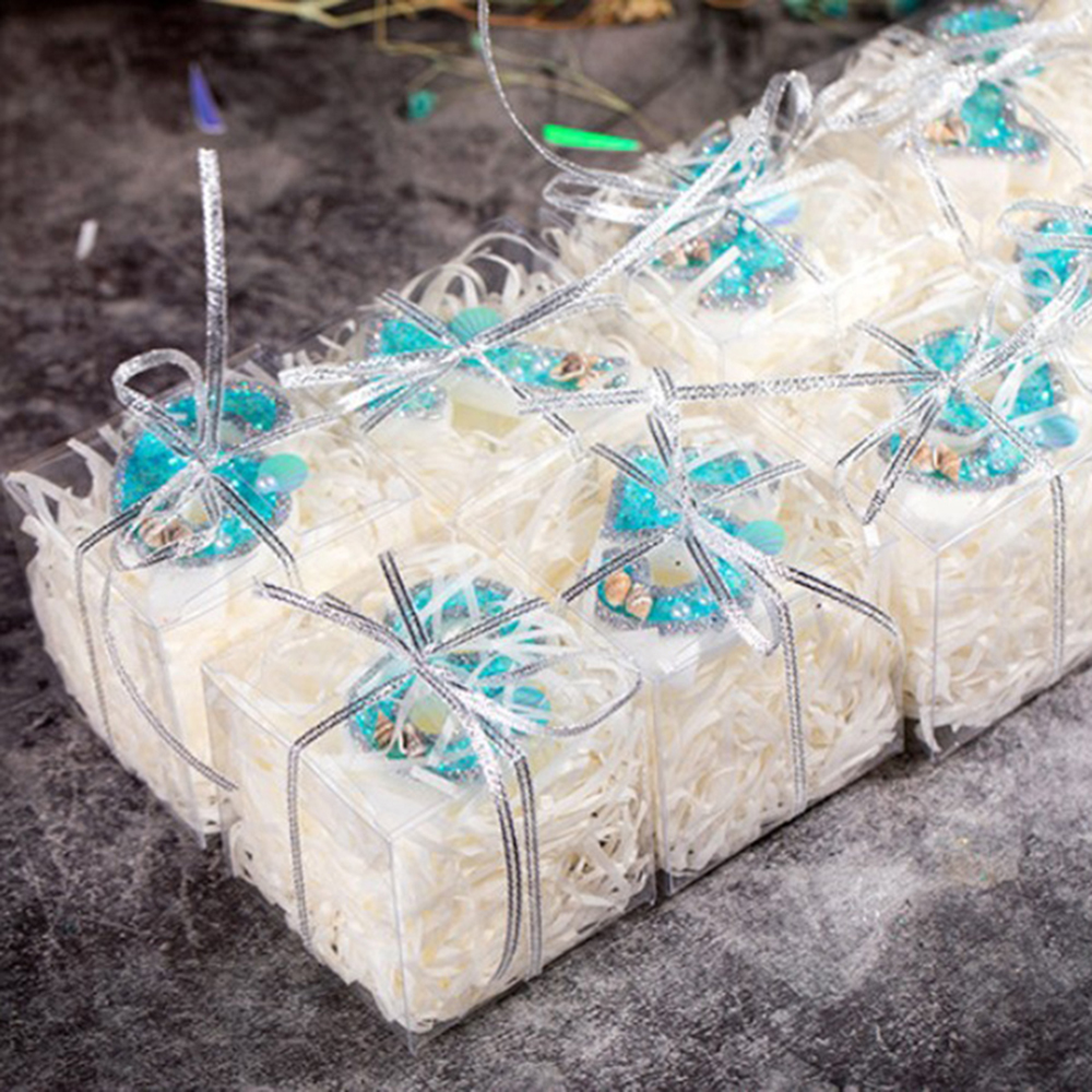 Blue Marine Pearl Shell Glitter Number Birthday Party Candles Cake Toppers Wedding Digital Cakes Dessert Decor Night Decoration