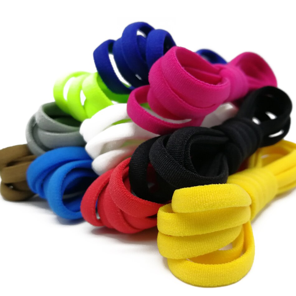 1 Pair Metal Lock Elastic Semicircle Shoe Laces For Kids and Adult Sneakers Shoelace Quick Lazy NO TIE Shoelaces