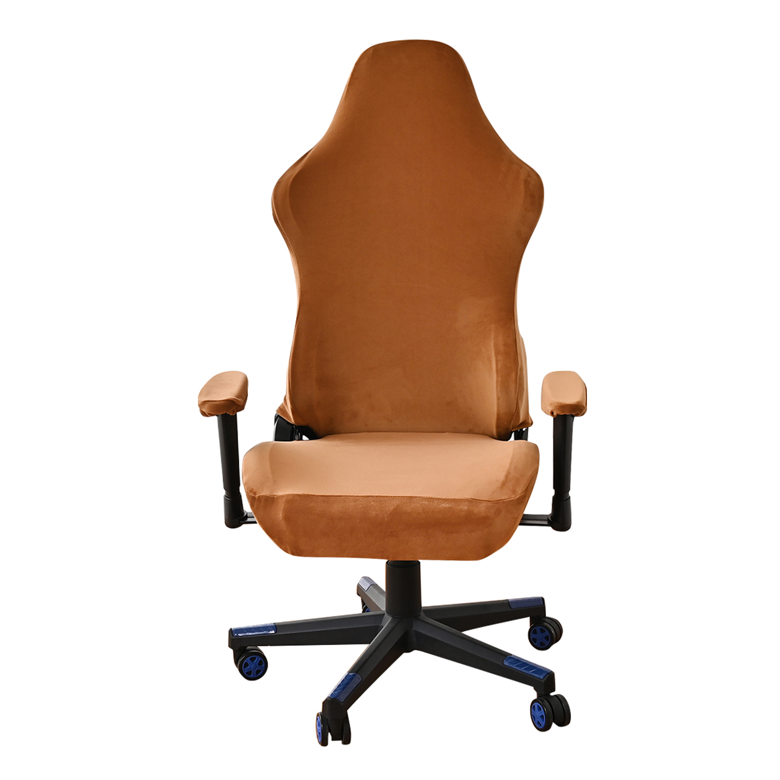 4 stks/set Fluwelen Spandex Bureaustoel Cover Gaming Stoelhoezen Elastische Stretch Fauteuil Seat Cover Computer Stoelen Kussenovertrekken: WHITE