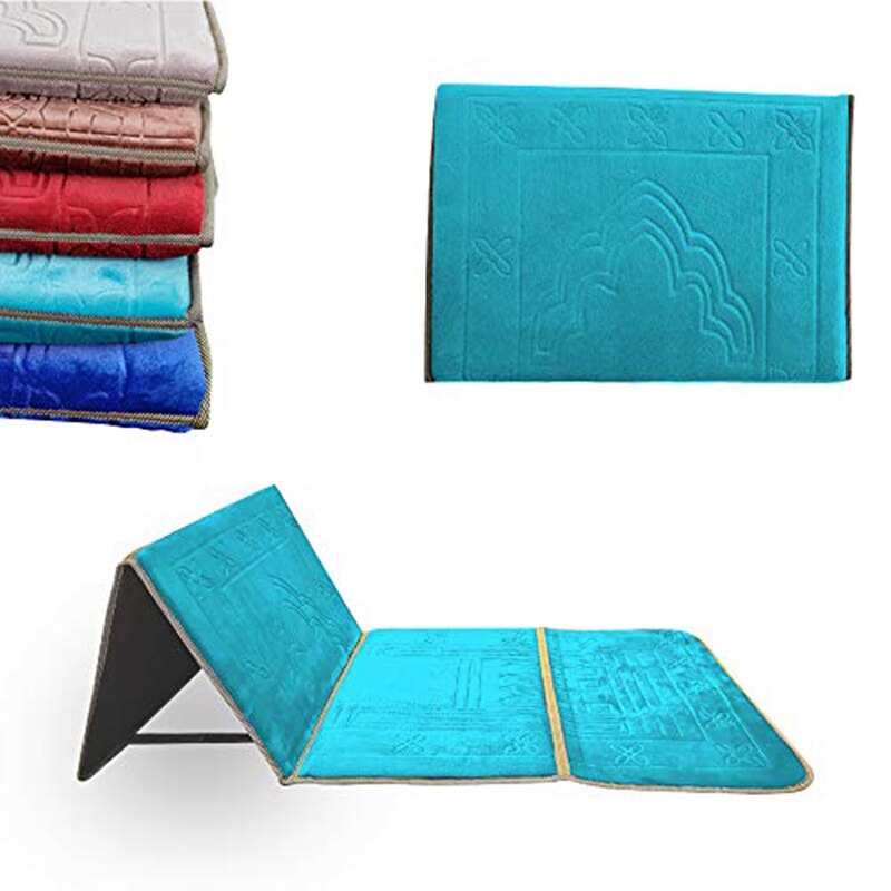 Esterilla plegable portátil para hacer ejercicio, esterilla de meditación y Yoga, para exteriores, Fitness, gimnasia, gimnasio, suelo, silla ergonómica, soporte para la espalda: Azul cielo