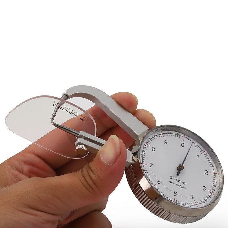 Medidor de espesor de Dial de vidrio, herramienta de medición, 0-10mm, 0,05mm
