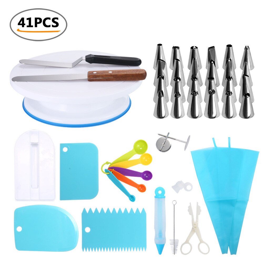 41 PCS/Set Metal Icing Pastry Piping Nozzles Tips Set Fondant Cake Decorating Tools Cake Decorating Tools: C2017