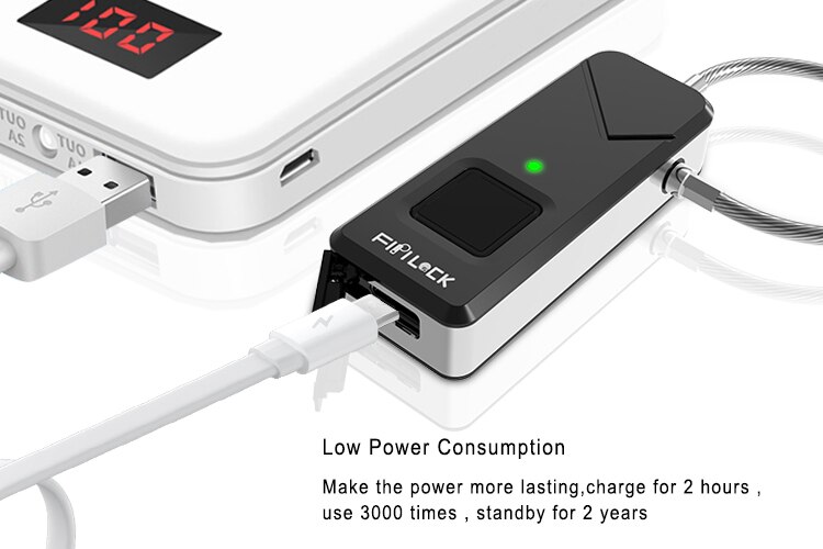 Fipilock, cerradura inteligente recargable sin llave, cerradura de huella digital IP65, candado de seguridad antirrobo impermeable, cerradura de la caja del equipaje de la puerta