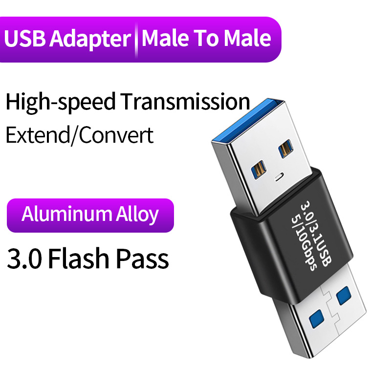 NNBILI 90 Przedłużacz USB 3.0 pod kątem prostym Kolanko w górę Złącze USB 10 Gb/s do komputera PC Przedłużacz wtyczki męskiej na żeńską: Grey