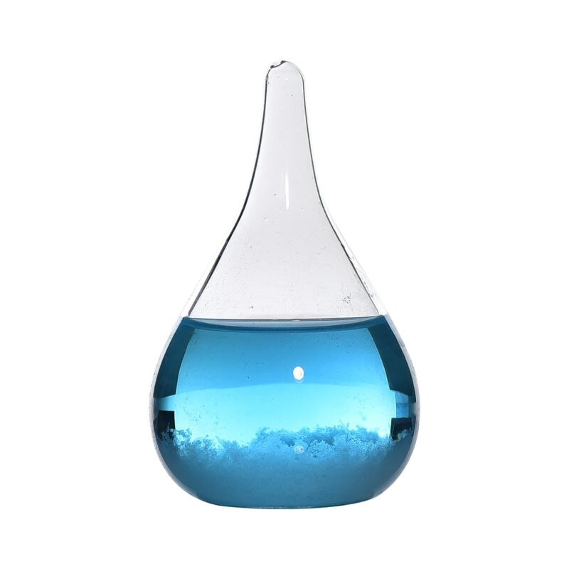 2020Stylish Desktop Weather Forecast Water Glass Bottle Barometer Bottles Weather Station: Deep Blue