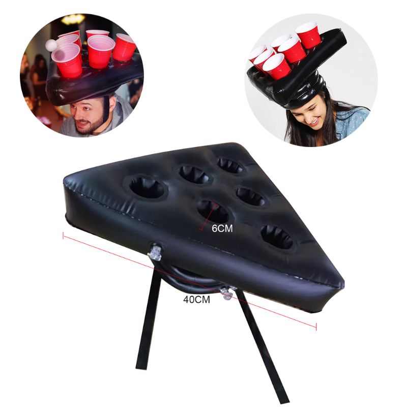 Uppblåsbara beer pong hattar hatt ringar spel kul gräsmatta lek leksaker kastring vuxen barn hylsa verktyg jul halloween rekvisita