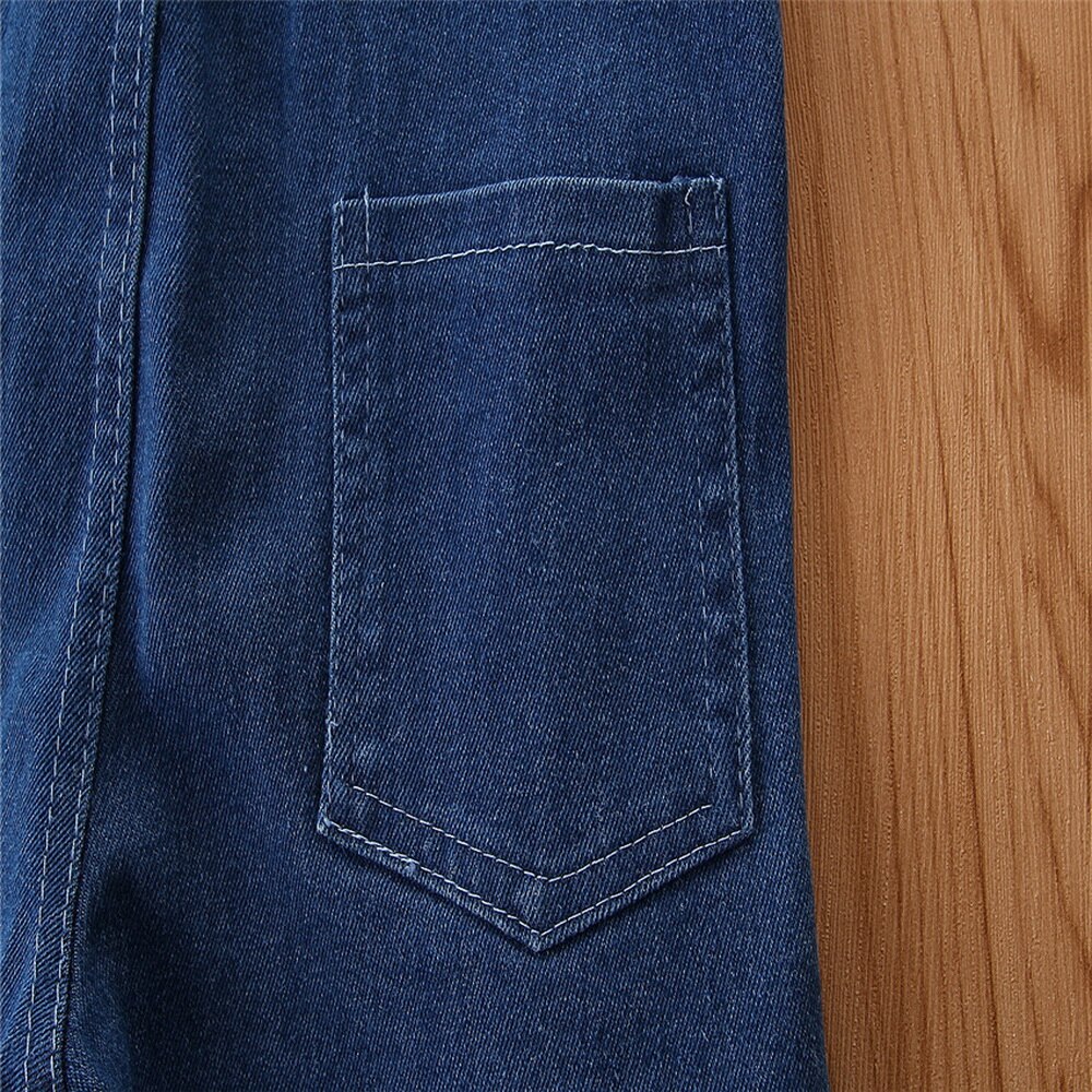 Bambino del bambino del Denim Delle Ragazze Tute E Tute Da Palestra 2020 di Modo Tasche Shorts Tute E Tute Da Palestra Per I Bambini Summmer Pulsante Denim Tute Dei Bambini Casual D30