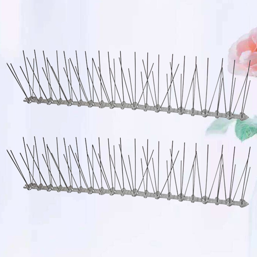 2PCS Stainless Steel Bird Spikes Kit Bird Deterrent Spikes Kit Defender Bird Off Device for Woodpecker Pigeon Starling (11cm)